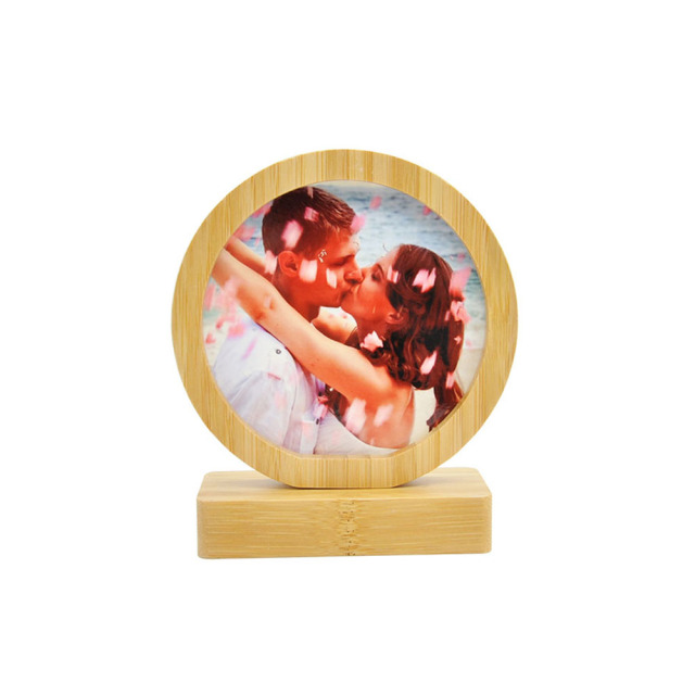 Heart Shape Bamboo Frame with MDF Insert Bamboo Crafts Dye Sublimation Blanks Picture for Christmas Gift