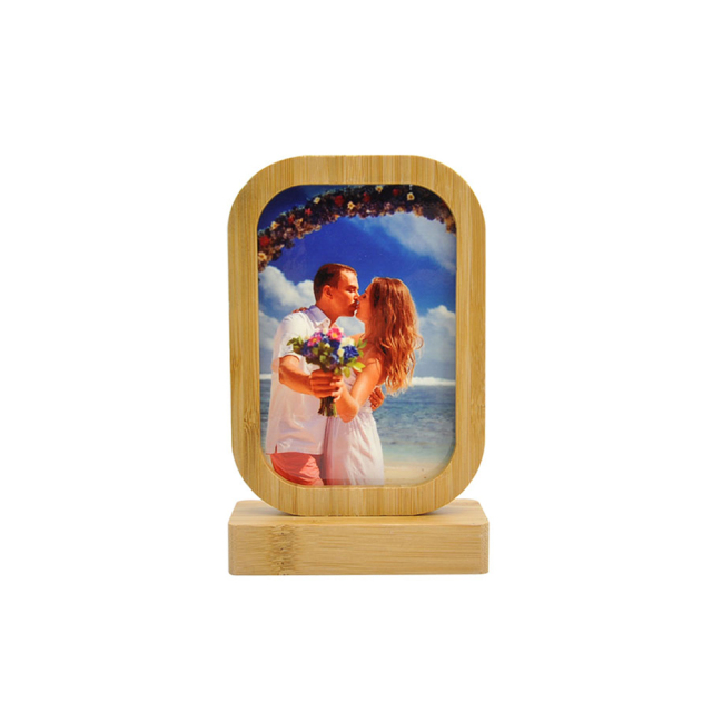 Heart Shape Bamboo Frame with MDF Insert Bamboo Crafts Dye Sublimation Blanks Picture for Christmas Gift