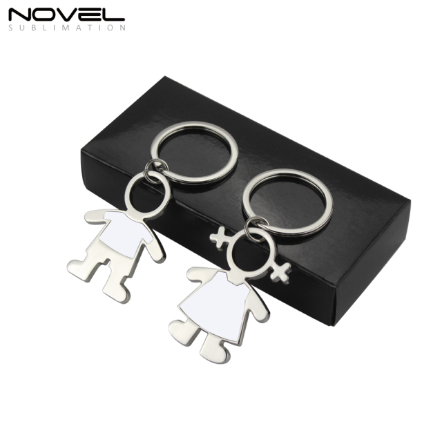 Dye Sublimation Blanks Metal Keychains Boy Girl Lover key chain Pendants Promotional Gifts Bag Charms Accessories