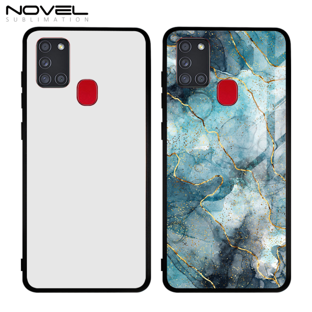 Tempered Glass Insert Sublimation Rubber TPU Case For Samsung Galaxy A21S