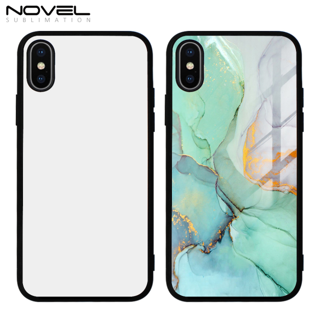 New Sublimation TPU Phone Case With Tempered Glass Insert For iPhone X