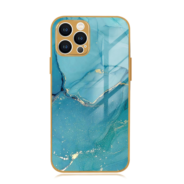 Sublimation Galvanized Electroplated Glass Phone Case With Embossed Edge For iPhone 12 Series iPhone 12mini Pro Max