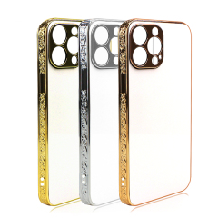 Sublimation Galvanized Electroplated Glass Phone Case With Embossed Edge For iPhone 12 Series iPhone 12mini Pro Max