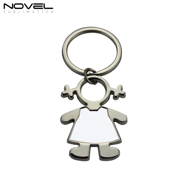 Personalized Sublimation Blank Metal Keyring Girl Keychain