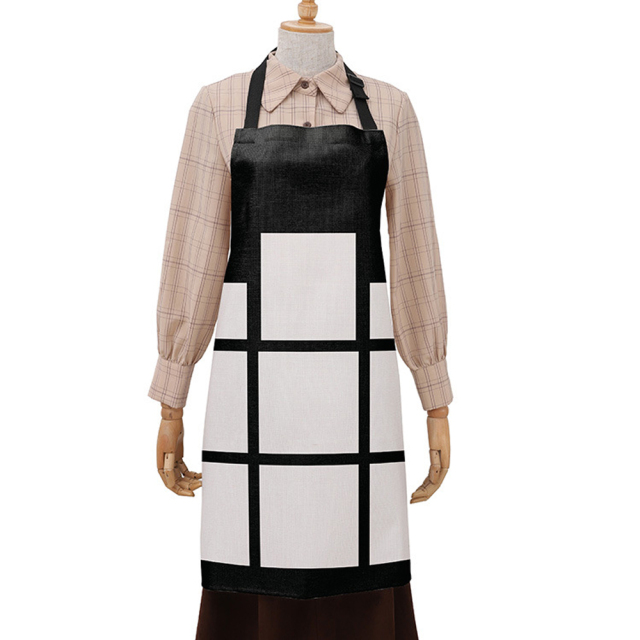 Sublimation Square Grid Cotton Linen Apron