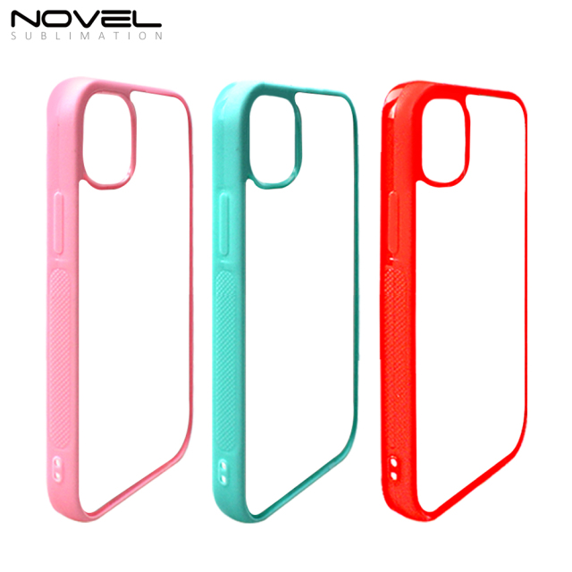 For iPhone 11 Pro Max Sublimation Blank Colorful  2D TPU Rubber Phone Case With Aluminum Sheet