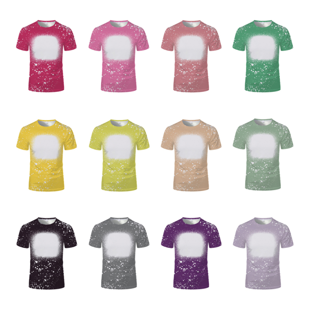 New Arrival Fashion Colorful Polyester Sublimation Blank T-shirt For Adult/ Kids Summer Short Sleeves