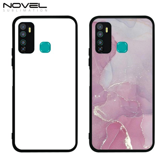 Smooth Sides！Sublimation Blank Soft Rubber Sides 2D TPU Phone Case For infinix hot8/ infinix hot9 With Metal Insert