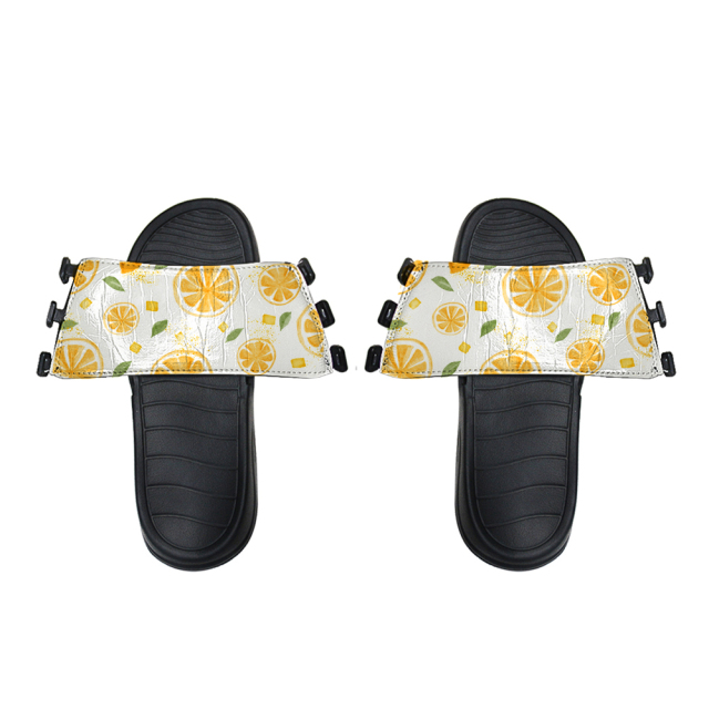Sublimation Summer One-piece PU Leather Slipper For Women/ Man/ Kids