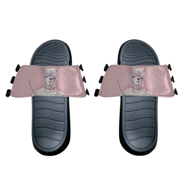 Sublimation Summer Two-piece PU Leather Slipper For Women/ Man/ Kids