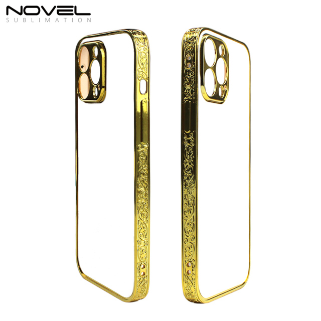 Sublimation Galvanized Electroplated Embossed Side Phone Case For iPhone 13 Pro Max Series With Aluminum Sheet