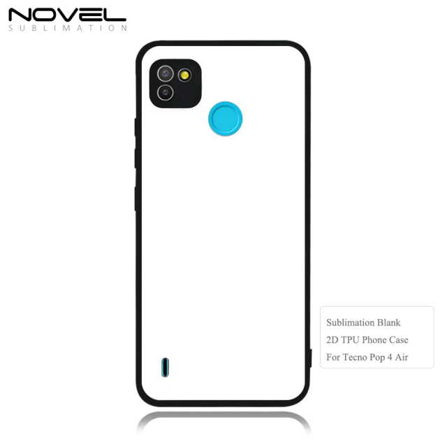 Smooth Sides!!! For Tecno pop 4 Air /  pop 4 Pro/ pop 5/pop 5 Air Sublimation Blank 2D TPU Phone Case With Aluminum Insert