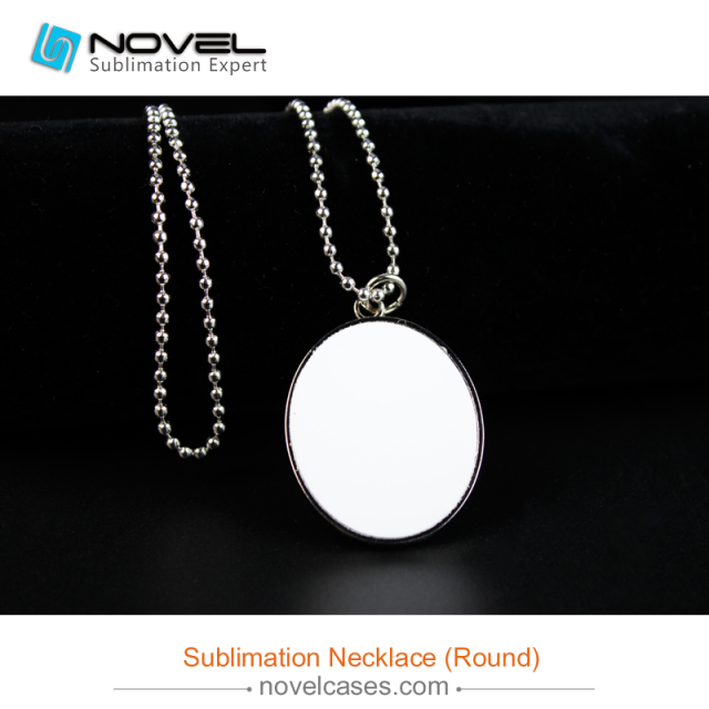 Popular Sublimation Blank Metal Necklace With Aluminum Sheet--Round Shape
