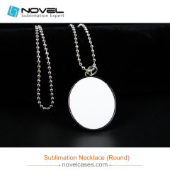 Popular Sublimation Blank Metal Necklace With Aluminum Sheet--Round Shape