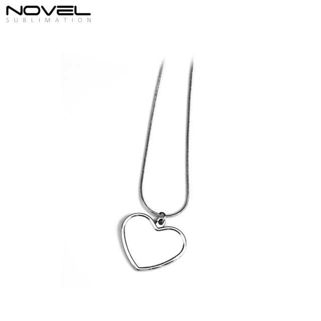 Sublimation Metal Blank Necklace--Heart Shaped