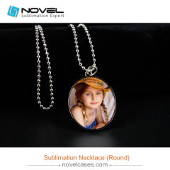 Popular Sublimation Blank Metal Necklace With Aluminum Sheet--Round Shape
