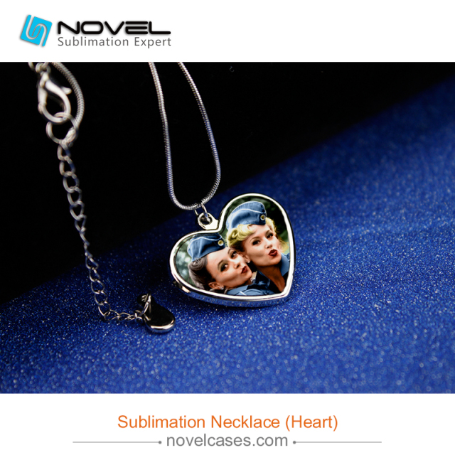 Sublimation Metal Blank Necklace--Heart Shaped