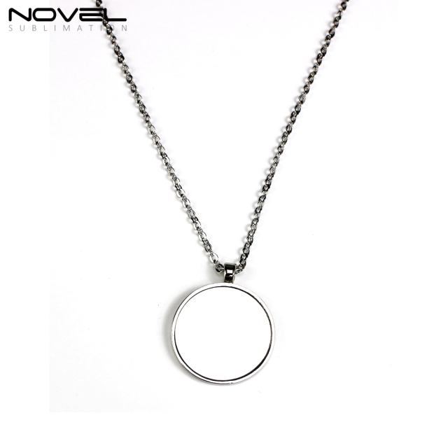 Popular Sublimation Blank Metal Necklace With Aluminum Sheet--Round Shape
