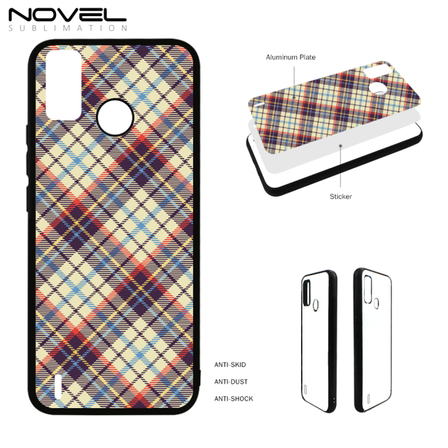 Smooth Sides!!! For Tecno Spark 6 Go Sublimation 2D TPU Phone Case Cover With Aluminum Insert