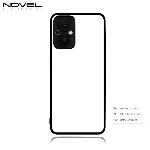 Smooth Sides!!! For Oppo A96 5G Sublimation 2D TPU Case Cover With Aluminum Insert DIY Silicone Cell Phone Shell