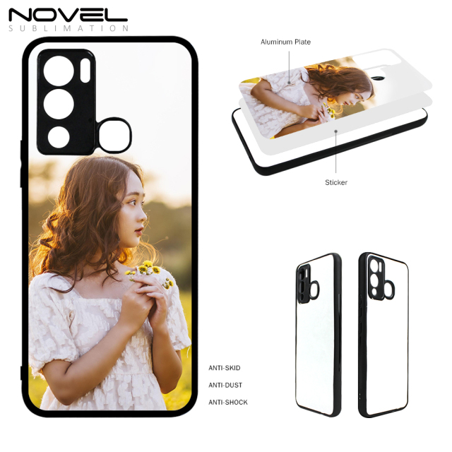 Smooth Sides!!！For Infinix Hot 12 Series Hot 12i Hot 12 Play Sublimation Soft Rubber Sides 2D TPU Silicone Phone Case With Metal Insert