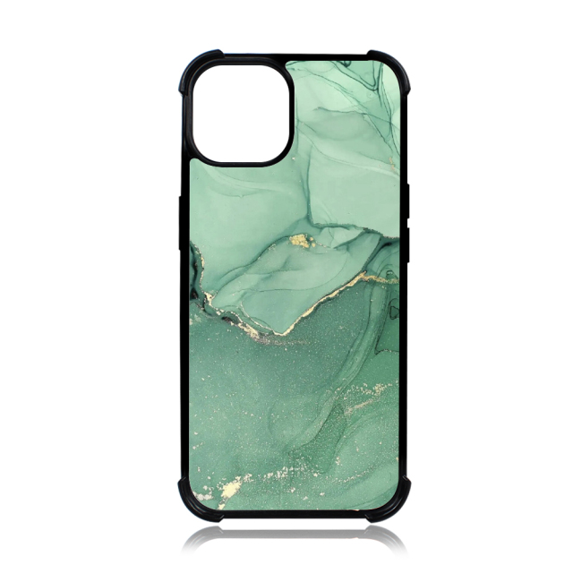 For iPhone 14 13 12 11 Series Sublimation  2D TPU Case with Four Corner Anti-drop Rubber Phone Cover With Aluminum Sheet