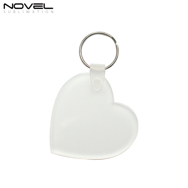 Sublimation Transparent Acrylic Keychain DIY Keyring- Heart/ Square/ Rectagle/ Round Shape Available