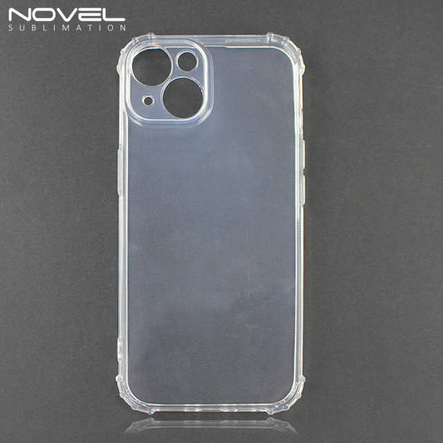 For iPhone 14 Series Military Grade Four Corner Anti-Drop Transparent Soft TPU Phone Case UV Printable