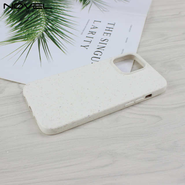 For iPhone 14 Series 13 12 11 XR X XS Max 8 7 UV Printable Biodegradable Wheat Straw Mobile Phone Cases