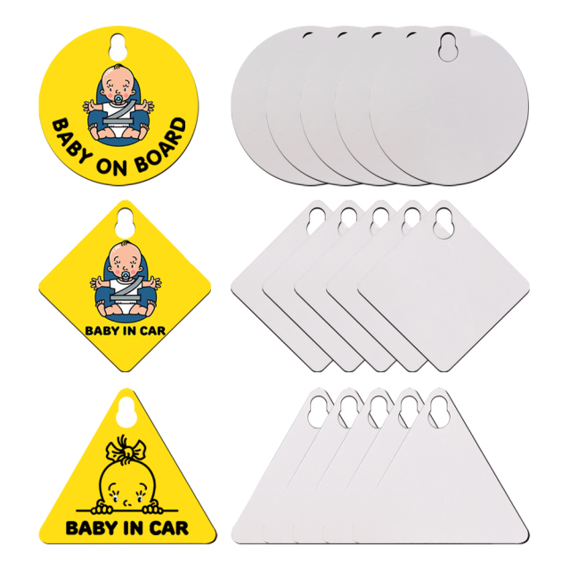 Sublimation MDF Car Warning Sign- Triangle, Square, Round
