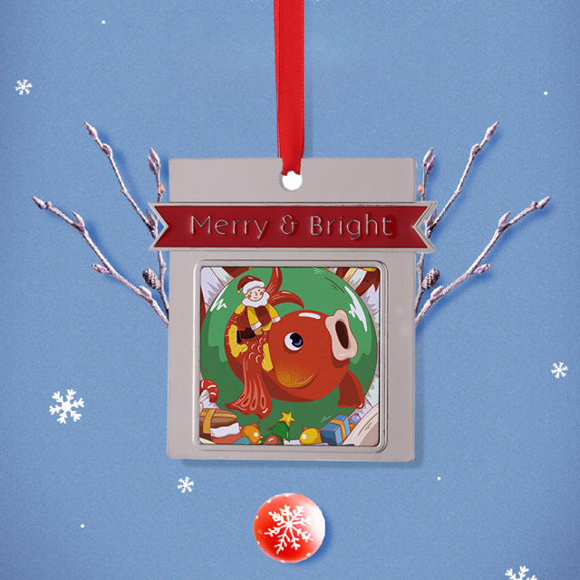 Sublimation Blank Metal Xmas Ornament Festive Decorations -Merry & Bright