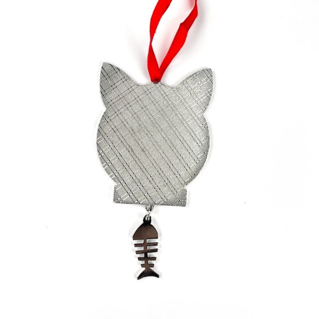 Sublimation Blank Metal Xmas Ornament DIY Tree Decotation - Dog Head And Bone Shape