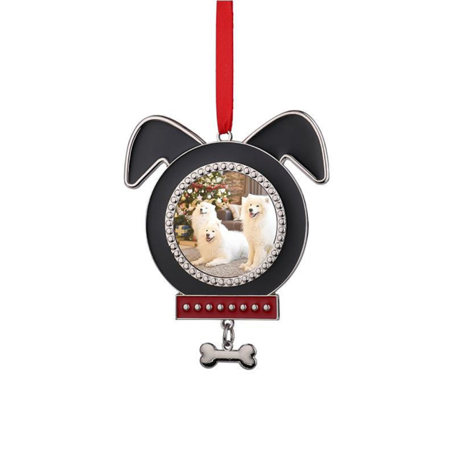 Sublimation Blank Metal Xmas Ornament DIY Tree Decotation - Dog Head And Bone Shape