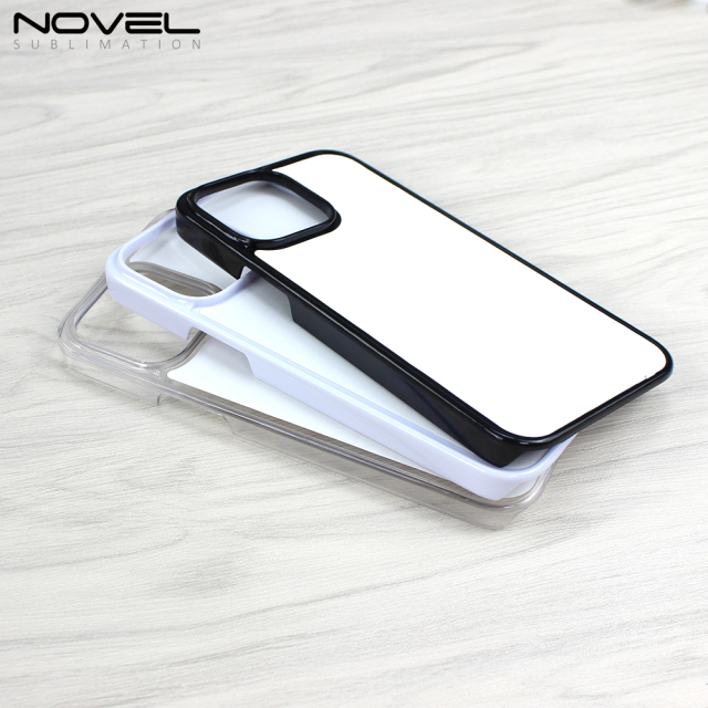 Sublimation 2D PC Phone Case For iPhone 14 Pro Max With Metal Insert For Heat Transfer Printing