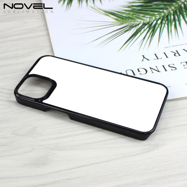 For iPhone 14 Max Sublimation 2D PC Hard Plastic Phone Case With Metal Insert