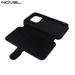 For iPhone 14 Pro Customizd PU Leather Wallet Phone Case For Sublimation Printing