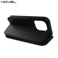 For iPhone 14 Pro Customizd PU Leather Wallet Phone Case For Sublimation Printing