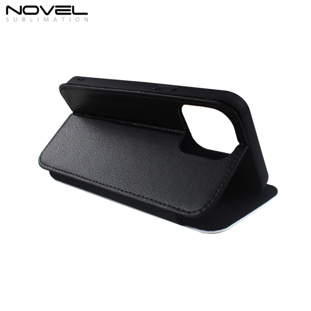 Sublimation Blank PU Leather Flip Phone Wallet Phone Case For iPhone 14 Pro Max Soft TPU Inside