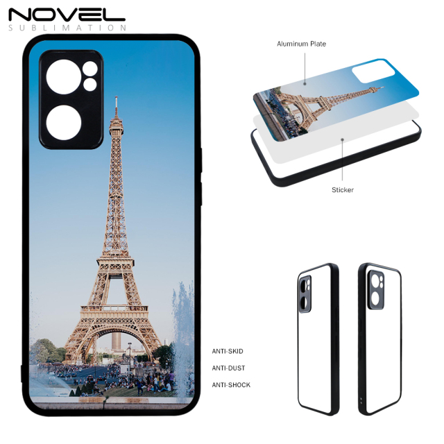 Smooth Sides!!! For OPPO Reno Series Reno 7 5G Sublimation Blank 2D TPU Phone Case Cover With Aluminum Sheet