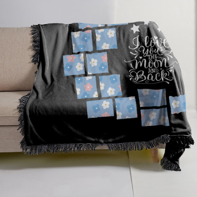 Sublimation Single Layer Blank Flannel Moon/ Heart Blanket