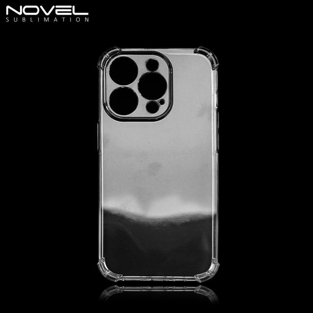 For iPhone 14/ iPhone 14 Pro/ iPhone 14 Plus/ iPhone 14  Pro Max Soft Silicone Clear Four Corner Anti Crack Phone Case For UV Prinitng