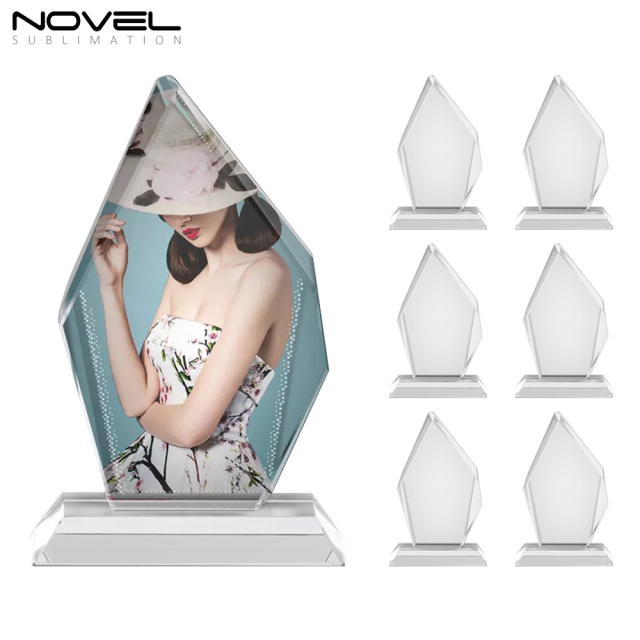 Sublimation Coating Blank Crystal Fan-Shaped Wedding Gift Crystal Photo Frame