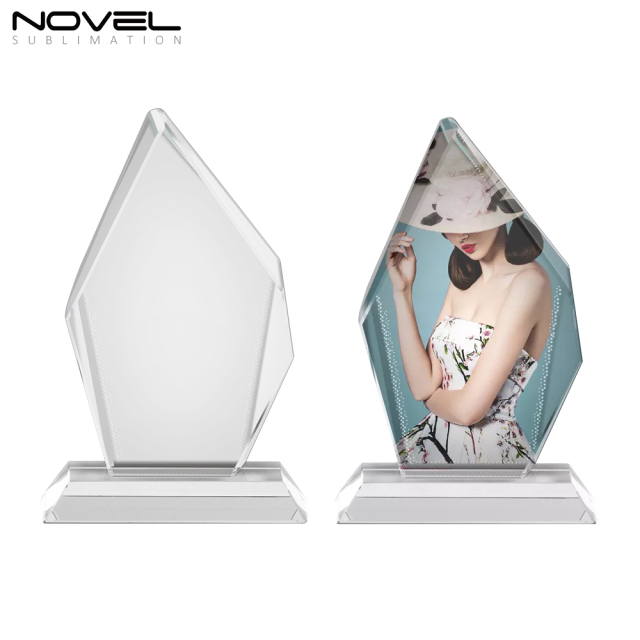 Sublimation Coating Blank Crystal Fan-Shaped Wedding Gift Crystal Photo Frame