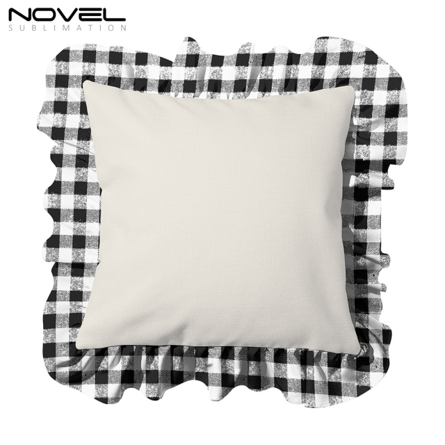 Sublimation Blank Cotton Linen Pillow Case Cover with Color Edge