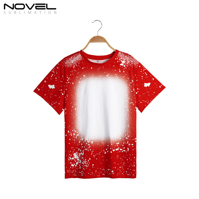 100% Polyester Sublimation Tie-dyed T-Shirt for Child Women Men Short Sleeves T-shirt For Customized Logo Printing