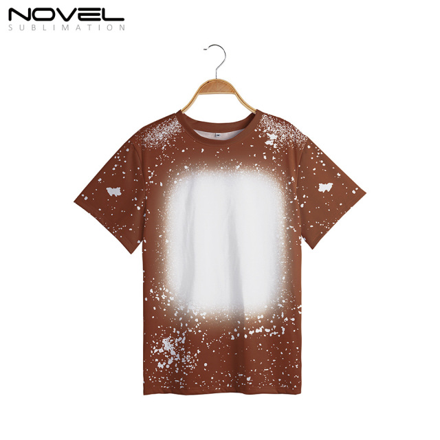 100% Polyester Sublimation Tie-dyed T-Shirt for Child Women Men Short Sleeves T-shirt For Customized Logo Printing