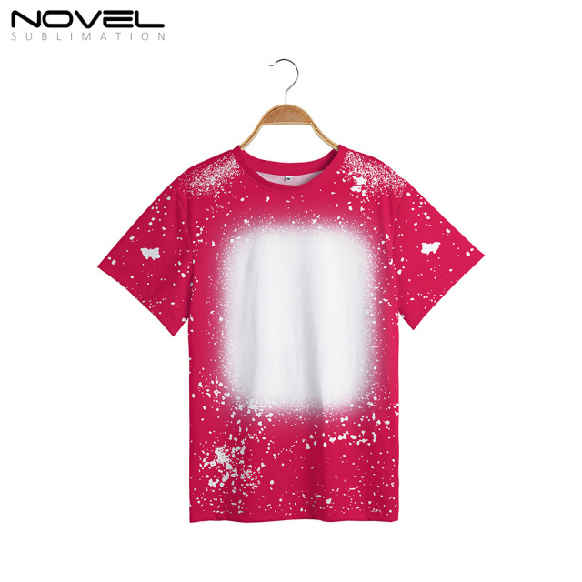 100% Polyester Sublimation Tie-dyed T-Shirt for Child Women Men Short Sleeves T-shirt For Customized Logo Printing