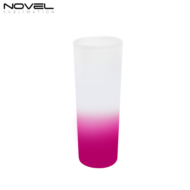 3oz Bottom Color Gradient Frosted Glass Mugs Water Tea Cups