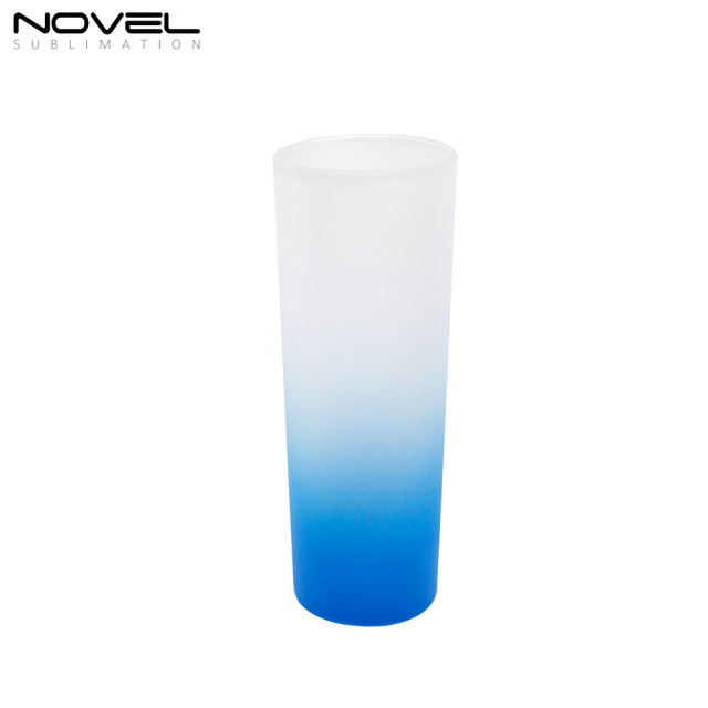 3oz Bottom Color Gradient Frosted Glass Mugs Water Tea Cups