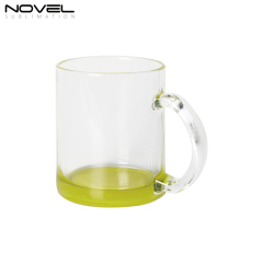 11oz Colorful Bottom Transparent Glass Water Tea Cups